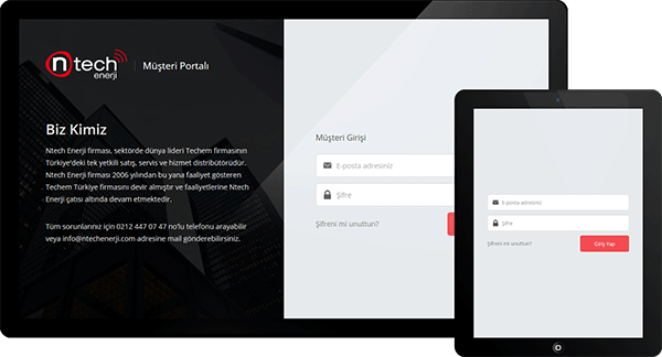 Ntech Enerji Müşteri Portalı | Web Tasarım